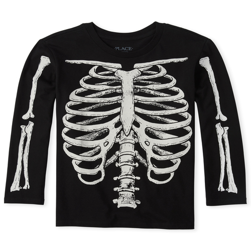 

Boys Boys Halloween Glow Skeleton Graphic Tee - Black T-Shirt - The Children's Place