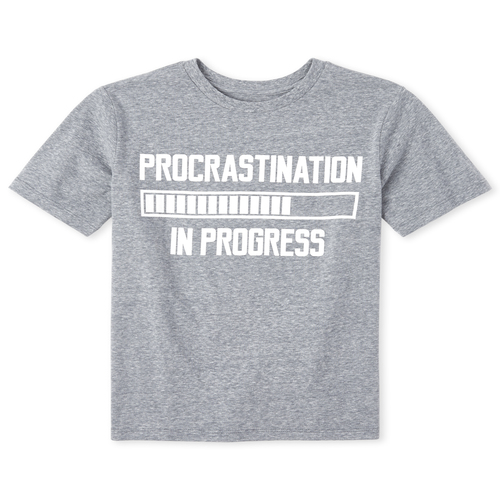

s Boys Procrastination Graphic Tee - Gray T-Shirt - The Children's Place