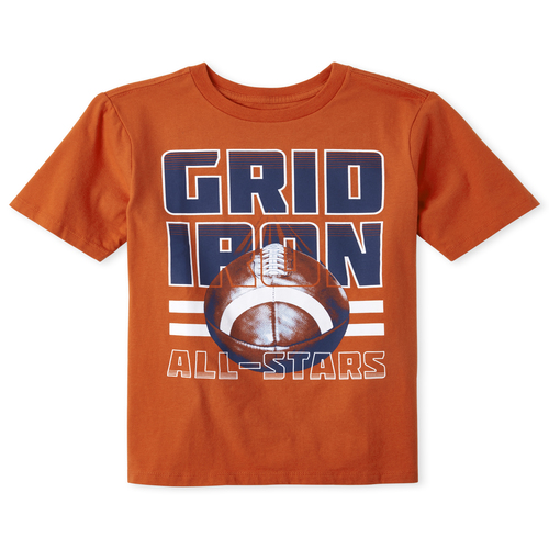 

s Boys Football Graphic Tee - Orange T-Shirt - The Children's Place