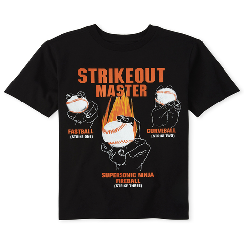 

s Boys Baseball Graphic Tee - Black T-Shirt - The Children's Place
