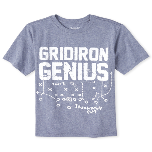 

s Boys Football Genius Graphic Tee - Blue T-Shirt - The Children's Place