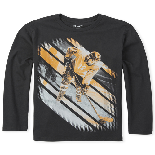 

Boys Boys Hockey Graphic Tee - Gray T-Shirt - The Children's Place