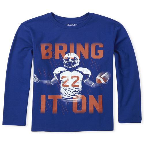 

Boys Boys Football Graphic Tee - Blue T-Shirt - The Children's Place