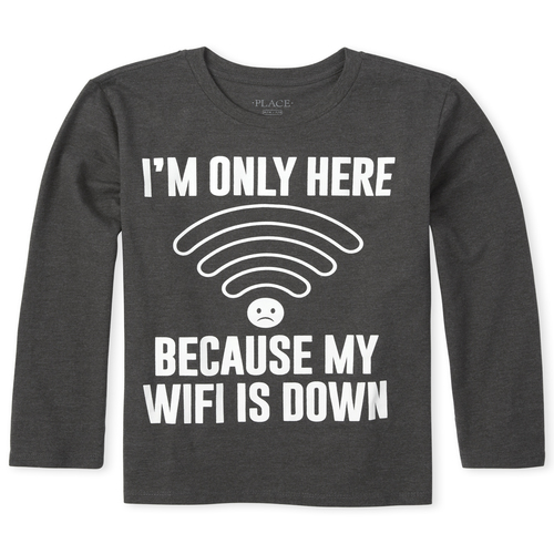 

Boys Boys Wifi Graphic Tee - Black T-Shirt - The Children's Place