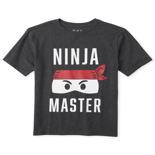 

Boys Boys Dad And Me Ninja Graphic Tee - Black T-Shirt - The Children's Place