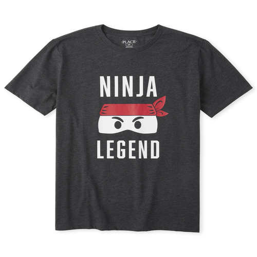 

s Mens Dad And Me Ninja Matching Graphic Tee - Black T-Shirt - The Children's Place