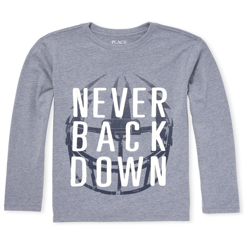 

s Boys Never Back Down Graphic Tee - Blue T-Shirt - The Children's Place