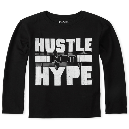 

s Boys Hustle Graphic Tee - Black T-Shirt - The Children's Place