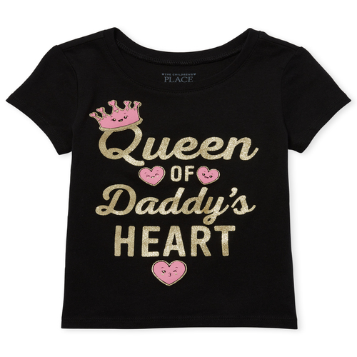 

s Baby And Toddler Glitter Daddy's Heart Graphic Tee - Black T-Shirt - The Children's Place