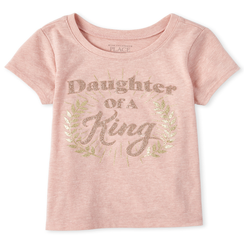 

s Baby And Toddler Glitter Daughter Of A King Graphic Tee - Pink T-Shirt - The Children's Place