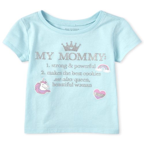 

s Baby And Toddler Glitter Mommy Graphic Tee - Blue T-Shirt - The Children's Place