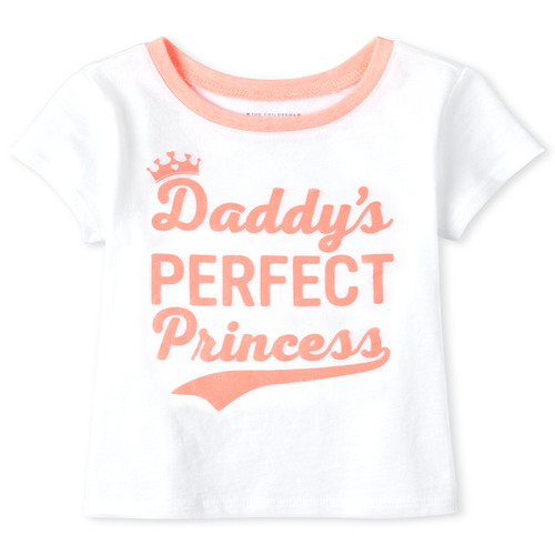 

s Baby And Toddler Glitter Daddy's Princess Graphic Tee - White T-Shirt - The Children's Place