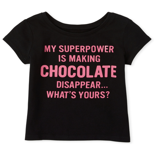 

s Baby And Toddler Glitter Chocolate Graphic Tee - Black T-Shirt - The Children's Place