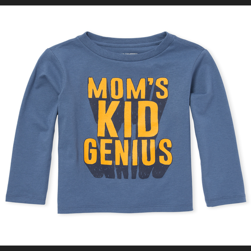 

s Baby And Toddler Boys Mom's Genius Graphic Tee - Blue T-Shirt - The Children's Place