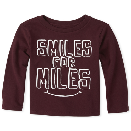 

s Baby And Toddler Boys Smiles Graphic Tee - Red T-Shirt - The Children's Place