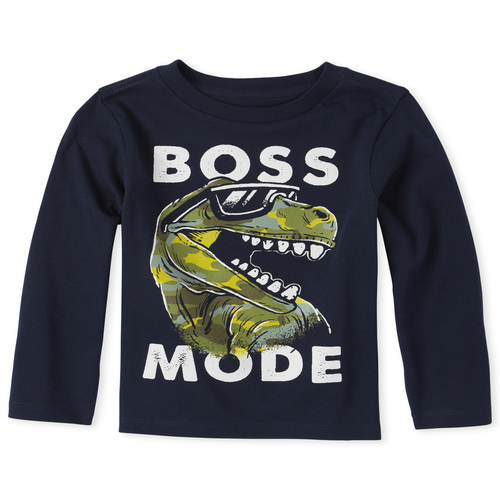 

s Baby And Toddler Boys Dino Boss Graphic Tee - Blue T-Shirt - The Children's Place