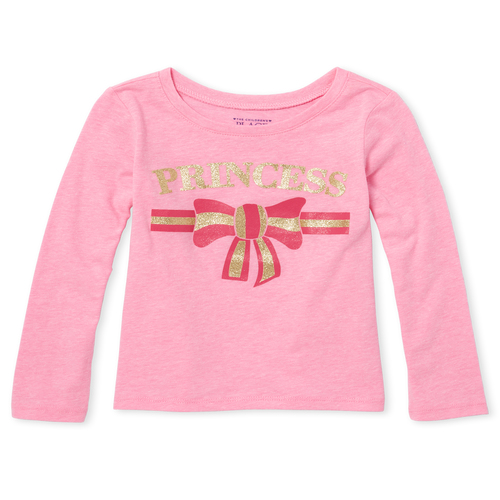 

s Baby And Toddler Glitter Princess Graphic Tee - Pink T-Shirt - The Children's Place