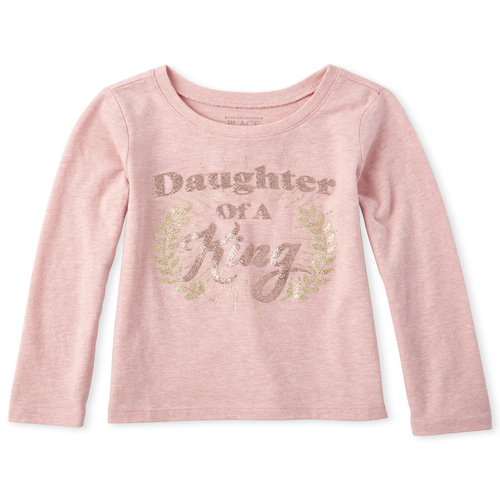 

s Baby And Toddler Glitter Daughter Graphic Tee - Pink T-Shirt - The Children's Place