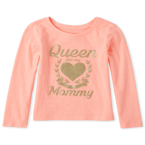 

s Baby And Toddler Glitter Queen Mommy Graphic Tee - Pink T-Shirt - The Children's Place