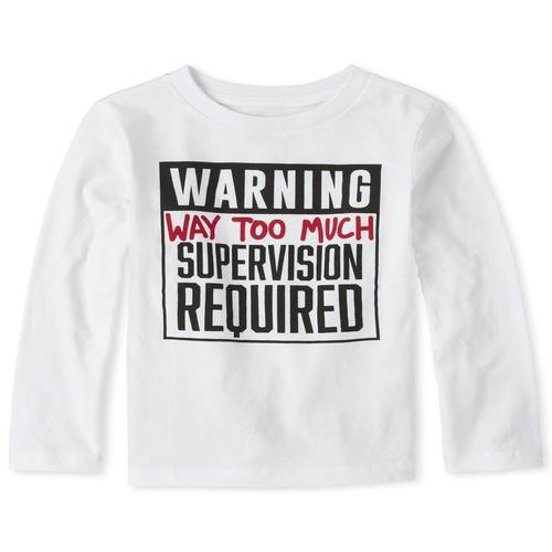 

s Baby And Toddler Boys Supervision Graphic Tee - White T-Shirt - The Children's Place