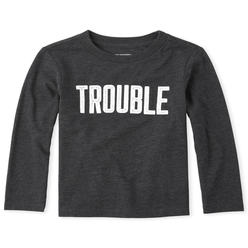 

s Baby And Toddler Boys Trouble Graphic Tee - Black T-Shirt - The Children's Place