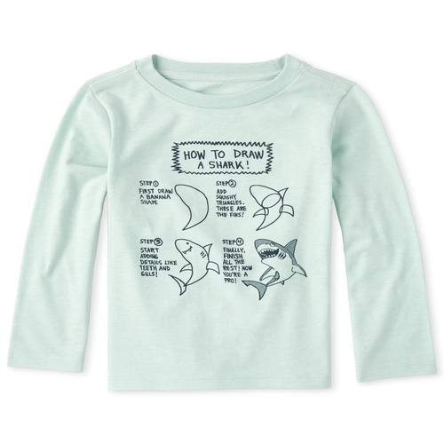 

s Baby And Toddler Boys Shark Graphic Tee - Green T-Shirt - The Children's Place