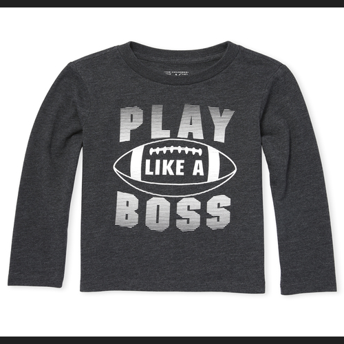

s Baby And Toddler Boys Football Graphic Tee - Black T-Shirt - The Children's Place