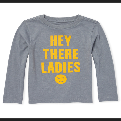 

s Baby And Toddler Boys Hey Ladies Graphic Tee - Gray T-Shirt - The Children's Place