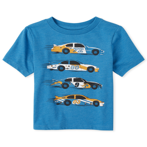 

s Baby And Toddler Boys Racecar Graphic Tee - Blue T-Shirt - The Children's Place
