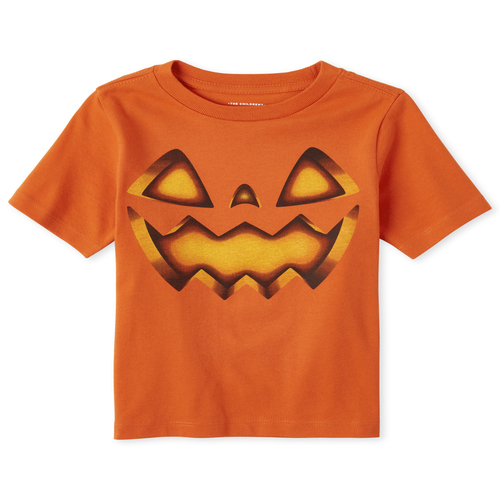 

s Baby And Toddler Boys Halloween Pumpkin Graphic Tee - Orange T-Shirt - The Children's Place