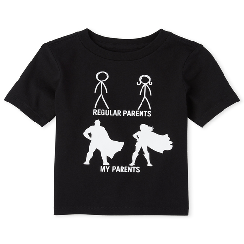 

s Baby And Toddler Boys Superhero Parents Graphic Tee - Black T-Shirt - The Children's Place
