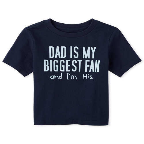 

s Baby And Toddler Boys Dad Biggest Fan Graphic Tee - Blue T-Shirt - The Children's Place