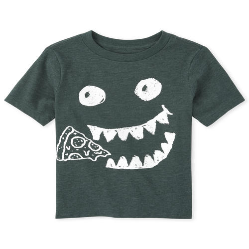 

s Baby And Toddler Boys Pizza Face Graphic Tee - Green T-Shirt - The Children's Place