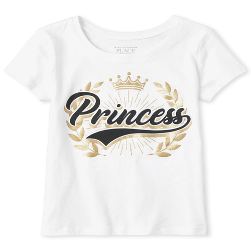 

s Baby And Toddler Matching Family Foil Princess Graphic Tee - White T-Shirt - The Children's Place
