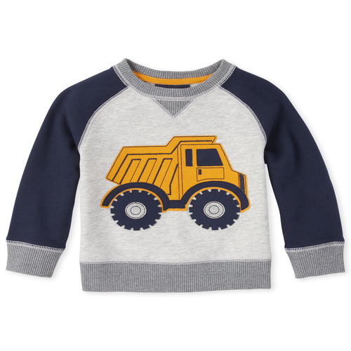 

s Baby And Toddler Boys Mr Fix It Fleece Sweatshirt - Gray - The Children's Place