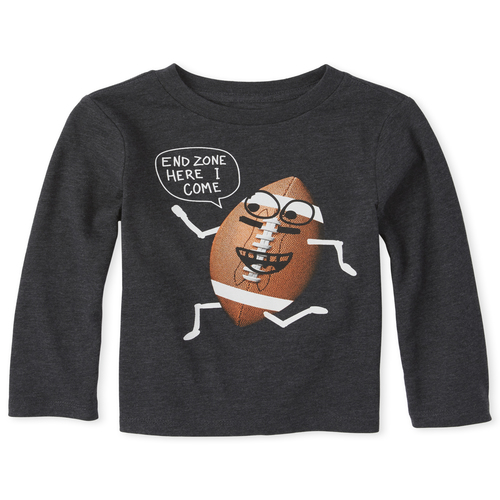 

s Baby And Toddler Boys Football Graphic Tee - Black T-Shirt - The Children's Place