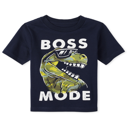

s Baby And Toddler Boys Dino Boss Graphic Tee - Blue T-Shirt - The Children's Place