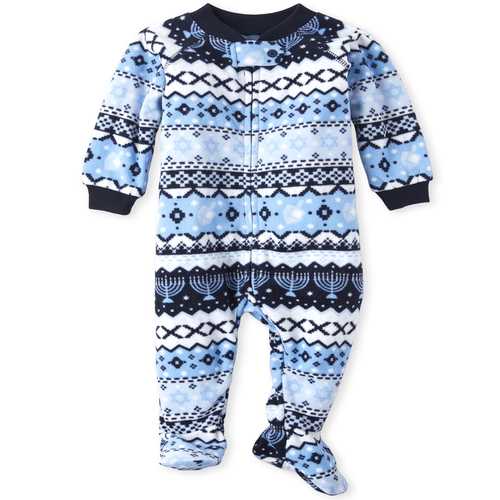 

s Unisex Baby And Toddler Matching Family 8 Crazy Nights Fleece One Piece Pajamas - Blue - The Children's Place