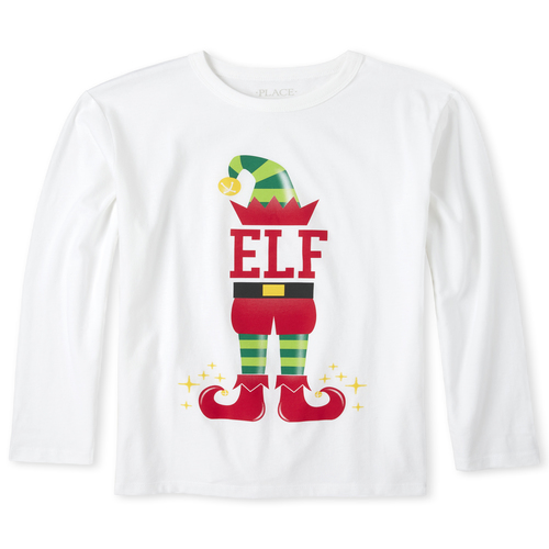 

s Boys Matching Family Elf Graphic Tee - White T-Shirt - The Children's Place