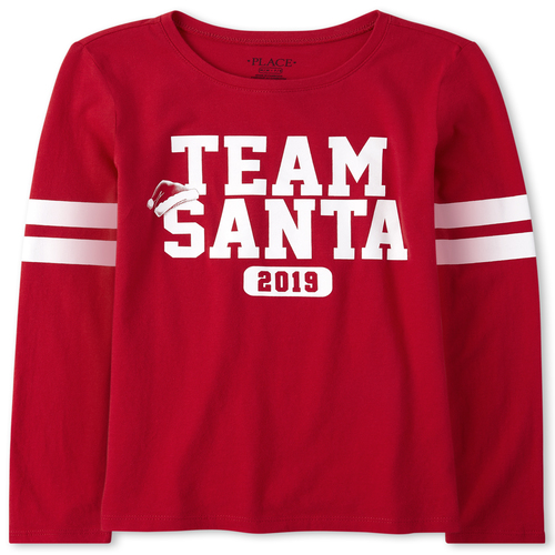 

s Matching Family Team Santa Graphic Tee - Red T-Shirt - The Children's Place