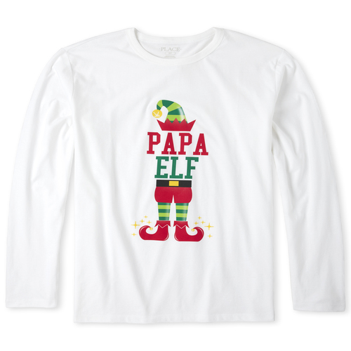 

Mens Matching Family Elf Graphic Tee - White T-Shirt - The Children' Place
