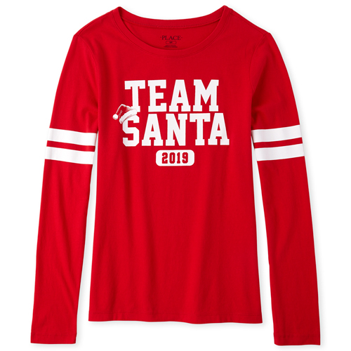 

Womens Matching Family Team Santa Graphic Tee - Red T-Shirt - The Children' Place