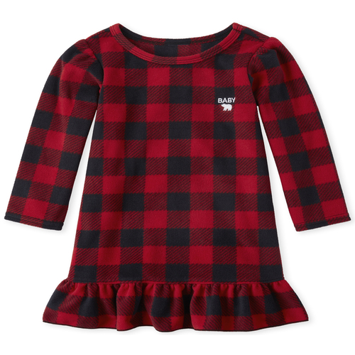 

s Toddler Matching Family Buffalo Plaid Fleece Nightgown - Red - The Children's Place