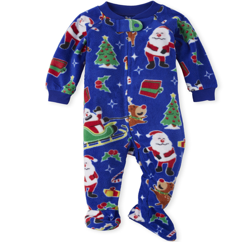 

s Unisex Baby And Toddler Matching Family Dear Santa Fleece One Piece Pajamas - Blue - The Children's Place