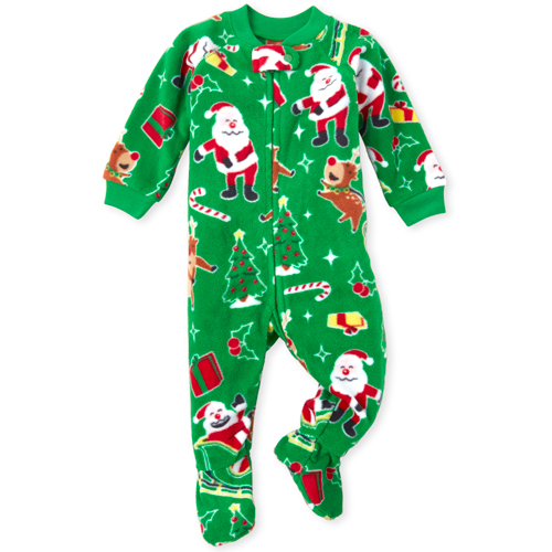 

s Unisex Baby And Toddler Matching Family Dear Santa Fleece One Piece Pajamas - Green - The Children's Place