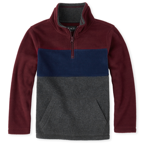 

Boys Boys Colorblock Glacier Fleece Half Zip Pullover - Red - The Children's Place