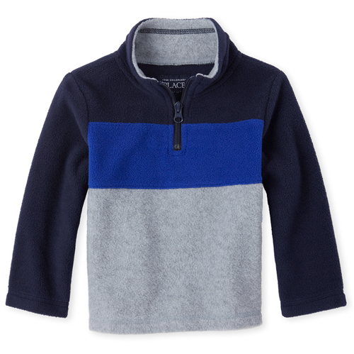 

s Toddler Boys Colorblock Glacier Fleece Half Zip Pullover - Blue - The Children's Place