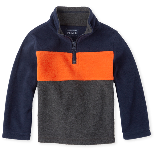 

s Toddler Boys Colorblock Glacier Fleece Half Zip Pullover - Orange - The Children's Place