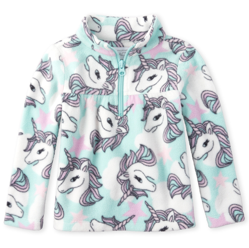 

s Toddler Print Glacier Fleece Half Zip Pullover - Green - The Children's Place