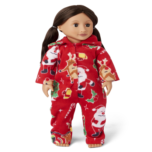 

s Doll Matching Family Dear Santa Fleece One Piece Pajamas - Red - The Children's Place